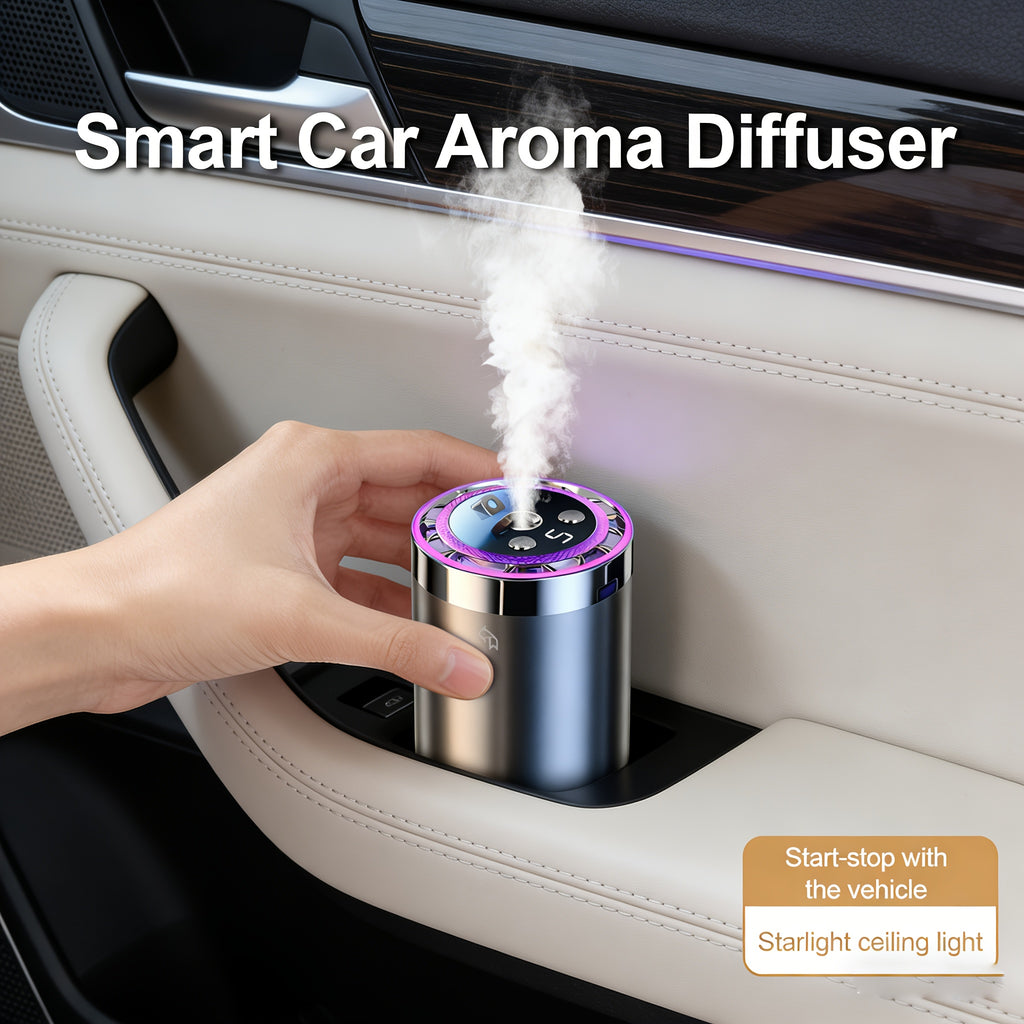 Smart Car Air Freshener with Aromatherapy Features, Featuring a Dynamic Light Display And a Starry Sky Mode, Portable Car Air Humidifier, USB Charging, Suitable for Any Car Model, Ideal Car Gift And Holiday Gift, Car Additions