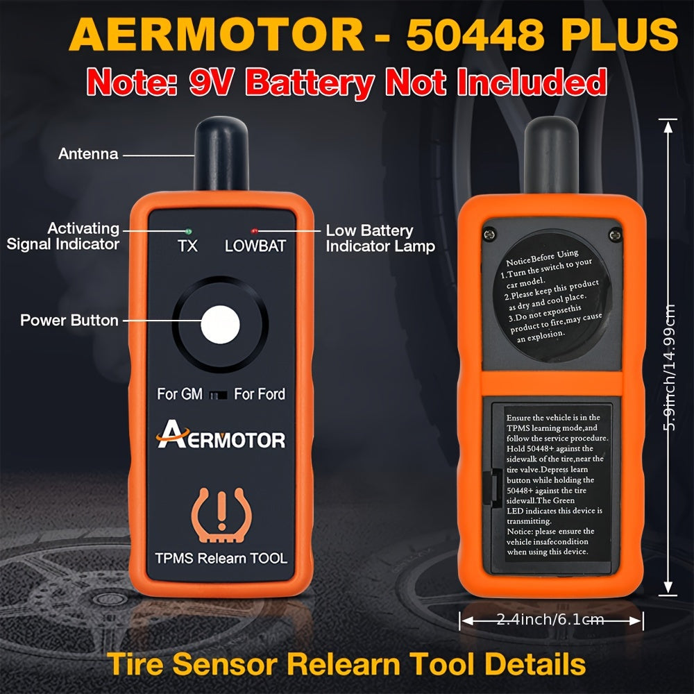 AERMOTOR 2 IN 1 PLUS Super EL-50448 TPMS Relearn Tool For Ford For GM Automotive Tire Pressure Monitor Sensor 315/433 MHz Reset Tool 2in1 Activation Tool EL50448