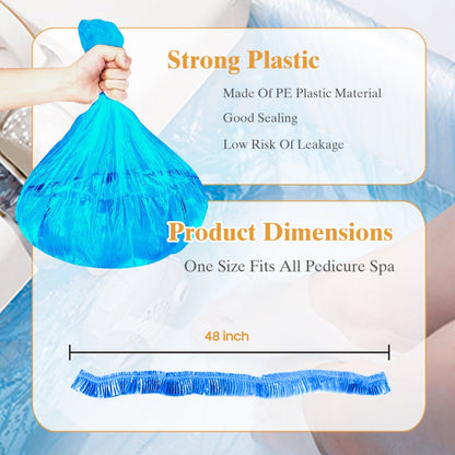 Disposable Pedicure Liners 400 Pack Single-Use HDPE Foot Bath Bowl Bags — Elastic Fit, Hygienic Nail Salon Foot Soak Liners for Professional Spa & Home Use, Easy No-Scrub Cleanup