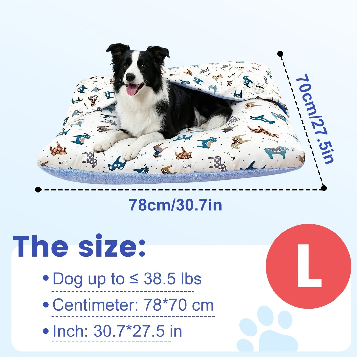 Breathable Washable Dog Bed Mattress – All-Season Pet Mat with Removable Cover & Non-Slip Bottom for Small, Medium & Large Dogs | Cute Animal Patterns