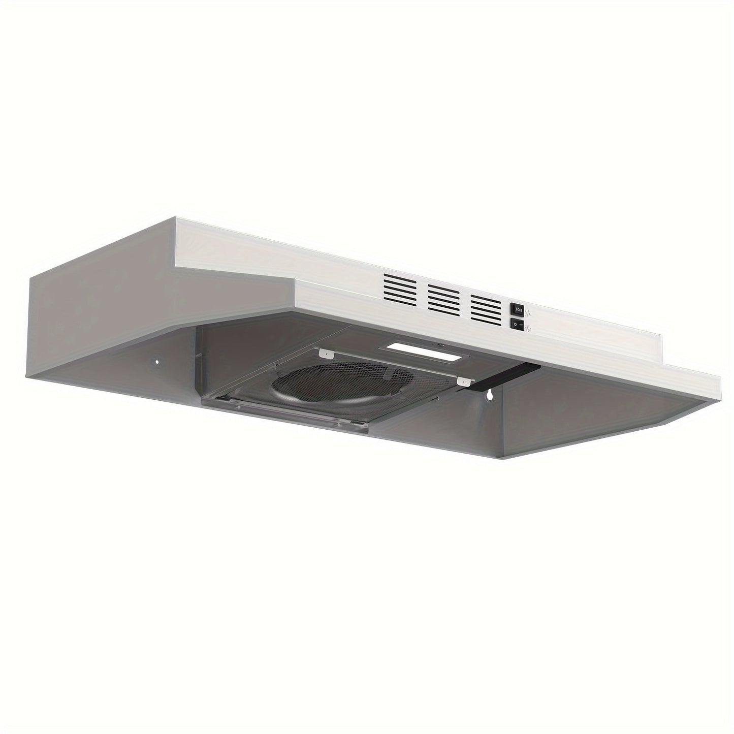 Range Hood 30 Inch Under Cabinet | Ducted & Ductless Convertible Kitchen Vent Hood with LED Light & 2-Speed Exhaust Fan, Stainless Steel – Black, White & Silver, Easy Install