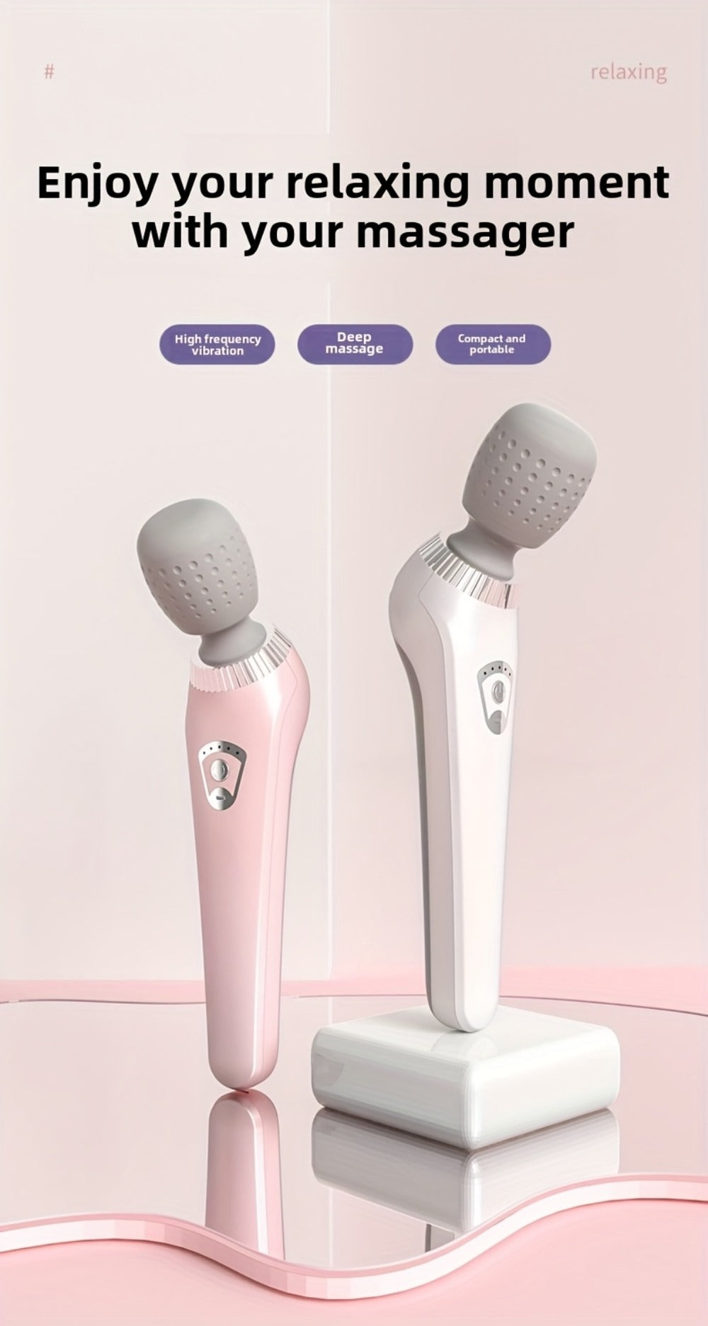 USB Rechargeable Vibration Massage Stick – Portable Handheld Full Body Massager for Neck, Back, Legs & Waist Relaxation, Compact Electric Wand Massager for Home Office & Travel Use