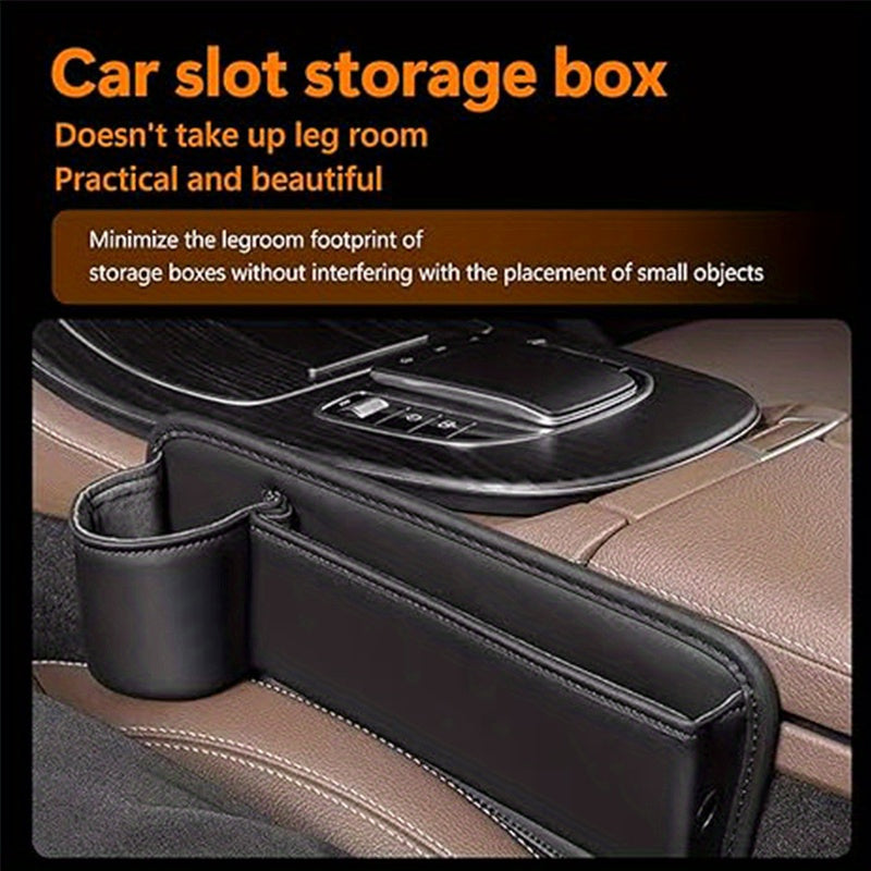 1 Set Universal Car Seat Gap Organizer - Multifunctional Storage Box with Pocket, Wallet, Keys, Card, Cup, And Phone Holder for Auto Interior Additions