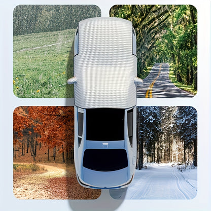 Windshield Snow Cover & Sun Shade Universal Fit – Thickened All-Season Front Window Frost Ice Guard & UV Sunshade Protector for Cars SUVs Trucks