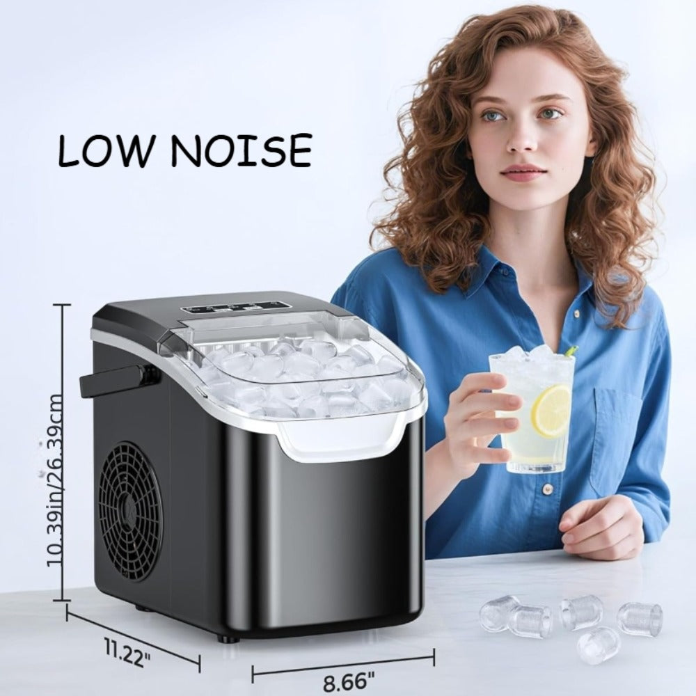 Ice Maker Machine – Nugget Ice & Bullet Ice Countertop, 26-35 Lbs Daily, One-Button Operation, Self-Cleaning, Portable Ice Maker with Ice Scoop for Home, Kitchen & Office