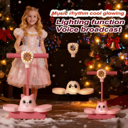 Hop Ball for Kids & Adults Luminous – Thickened Non-Slip Rubber Bouncing Balance Ball, Princess Pink & Panda Black, Fun Indoor Outdoor Active Play | Best Birthday Gift for Boys and Girls