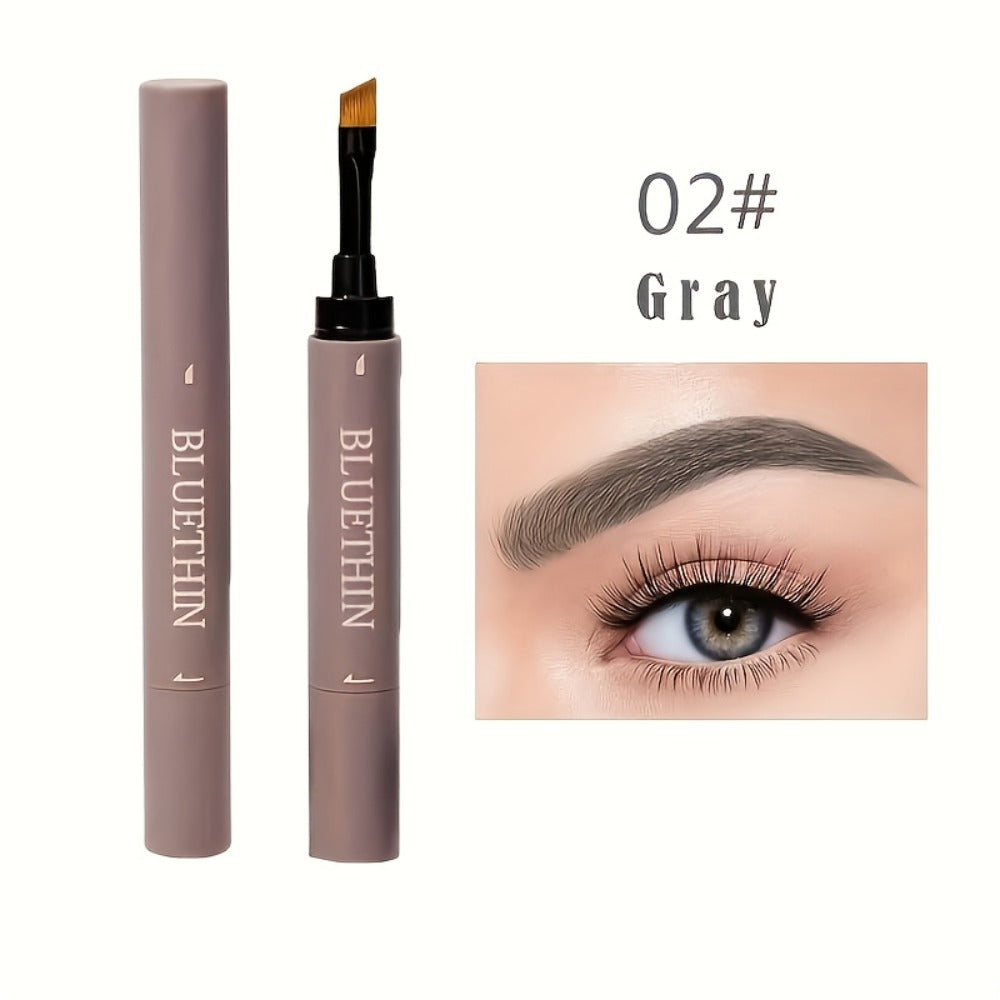 Waterproof Eyebrow Pencil Dual Ended with Angled Tip Flat Tip & Spoolie Brush Smudge Proof Long Lasting Brow Definer for Women Gray Black 2pcs 4pcs Set
