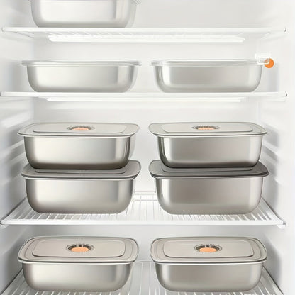 Stainless Steel Food Storage Containers, 6-Pack Airtight Stackable Meal Prep Containers with Lids – 40.58 oz Each, Heavy-Duty Lunch Box Set for Fridge, Freezer, Leftovers, Vegetables, Meat and Pantry