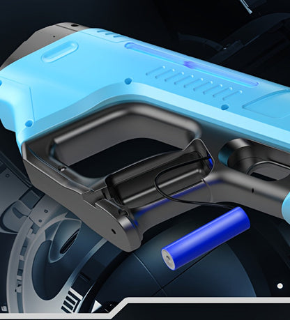Upgraded Electric Water Gun with Safety Goggles & Hard Case – LED Pulse Light 40ft Range USB Rechargeable Squirt Blaster for Kids & Adults, Pool Beach Backyard Summer Gift Set