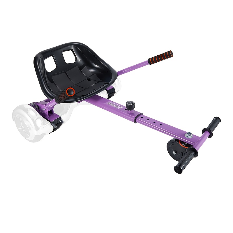 Hoverboard Go Kart Seat Attachment Kit for Kids 6.5"-10" Self Balancing Scooter Conversion Accessories with Off-Road Tires, Shock Absorber & Dual Footrests – Sturdy Metal Frame, Easy Install, Fun Ride