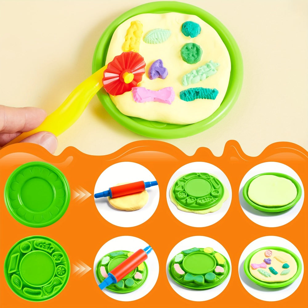 44-Piece Kids Clay Tools Set with Molds, Rolling Pins & Cutters – Non-Toxic Dough Accessories for Toddlers & Preschoolers, Easy-Grip Handles, Party Favor, Birthday Christmas Gift