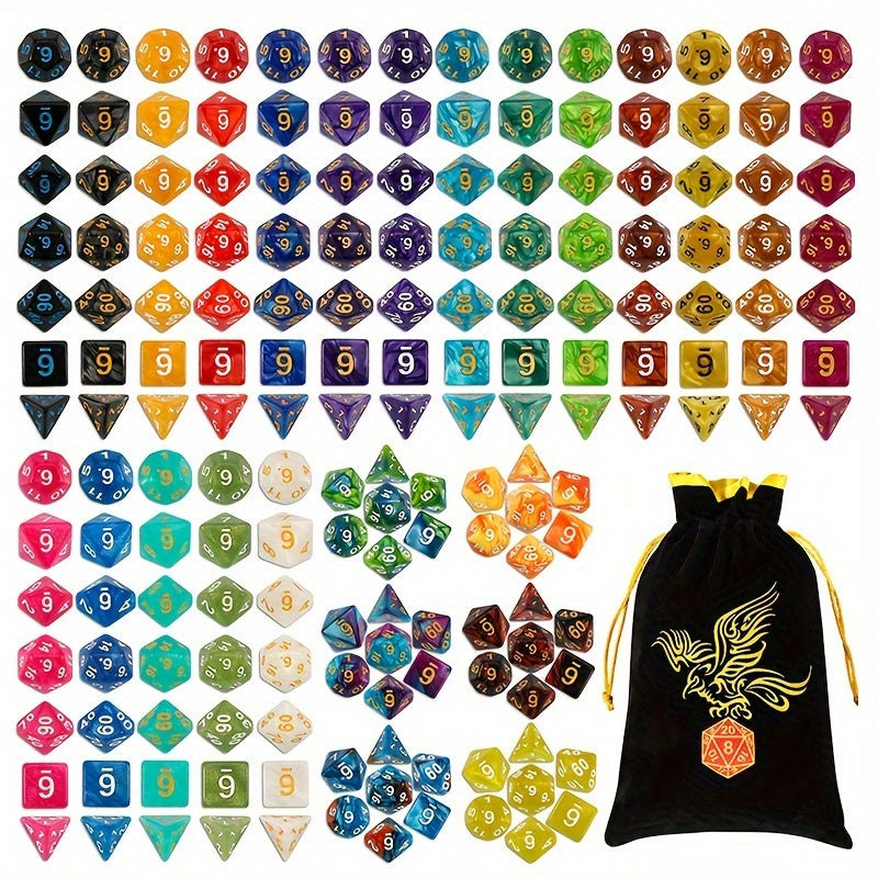 DND Polyhedral Dice Set 25 Sets 175pcs – Double Color D4 D6 D8 D10 D12 D20 for Dungeons & Dragons RPG MTG Tabletop Games, Bulk Dice with Drawstring Bag, 25 Colors