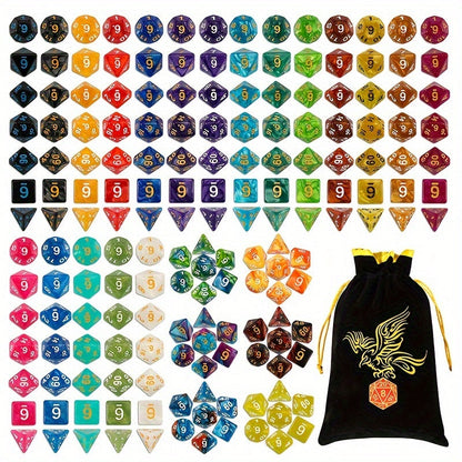 DND Polyhedral Dice Set 25 Sets 175pcs – Double Color D4 D6 D8 D10 D12 D20 for Dungeons & Dragons RPG MTG Tabletop Games, Bulk Dice with Drawstring Bag, 25 Colors