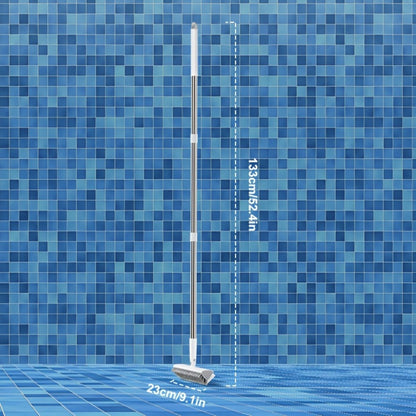 Cleaning Brush with Long Handle 180° Rotating Double-Sided Stiff Bristles Floor Scrub Brush for Bathroom Kitchen Patio Tile Shower Outdoor Heavy Duty Multi-Purpose Scrubber with Stainless Steel Handle