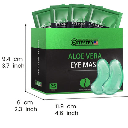 Under Eye Patches 25 Pairs – Aloe Vera & Collagen Eye Mask for Dark Circles, Puffiness & Deep Hydration, Hyaluronic Acid, Plant Extracts, Sulfate-Free, All Skin Types, Daily Skincare for Women & Men