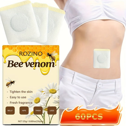 Belly Button Firming Patches 60 Pcs - Bee Venom Natural Botanical Navel Patches with Long-Lasting Adhesion, Body Toning & Wellness Patches for All Skin Types, Daily Body Care