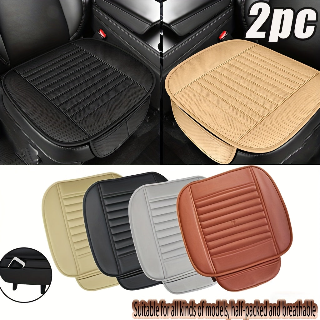 2pcs Front Seat Pads with Non-Slip Rubber Base, Breathable No-Back Design for Long-Lasting Comfort, Universal Fit for All Seasons