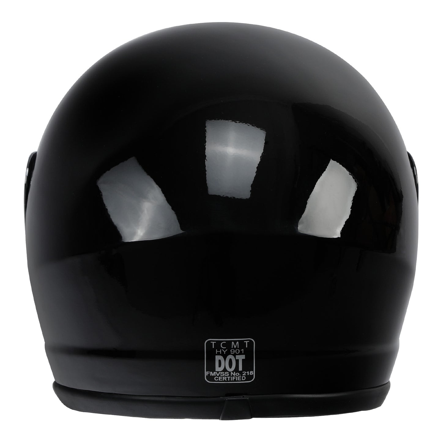Motorcycle Full Face Helmet DOT Approved – Mirror Shield Gloss Black, Anti-Fog Wide-View Visor, Removable Liner, Full Ventilation, Adult S/M/L/XL TCMT