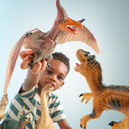 Toddler Dinosaur Figures with Educational Book – 6 Jumbo Soft Realistic Dinosaur Toys for Toddlers 1+ Years, Learning Playset for Kids, Perfect Gift for Boys & Girls, Christmas & Birthday Toys