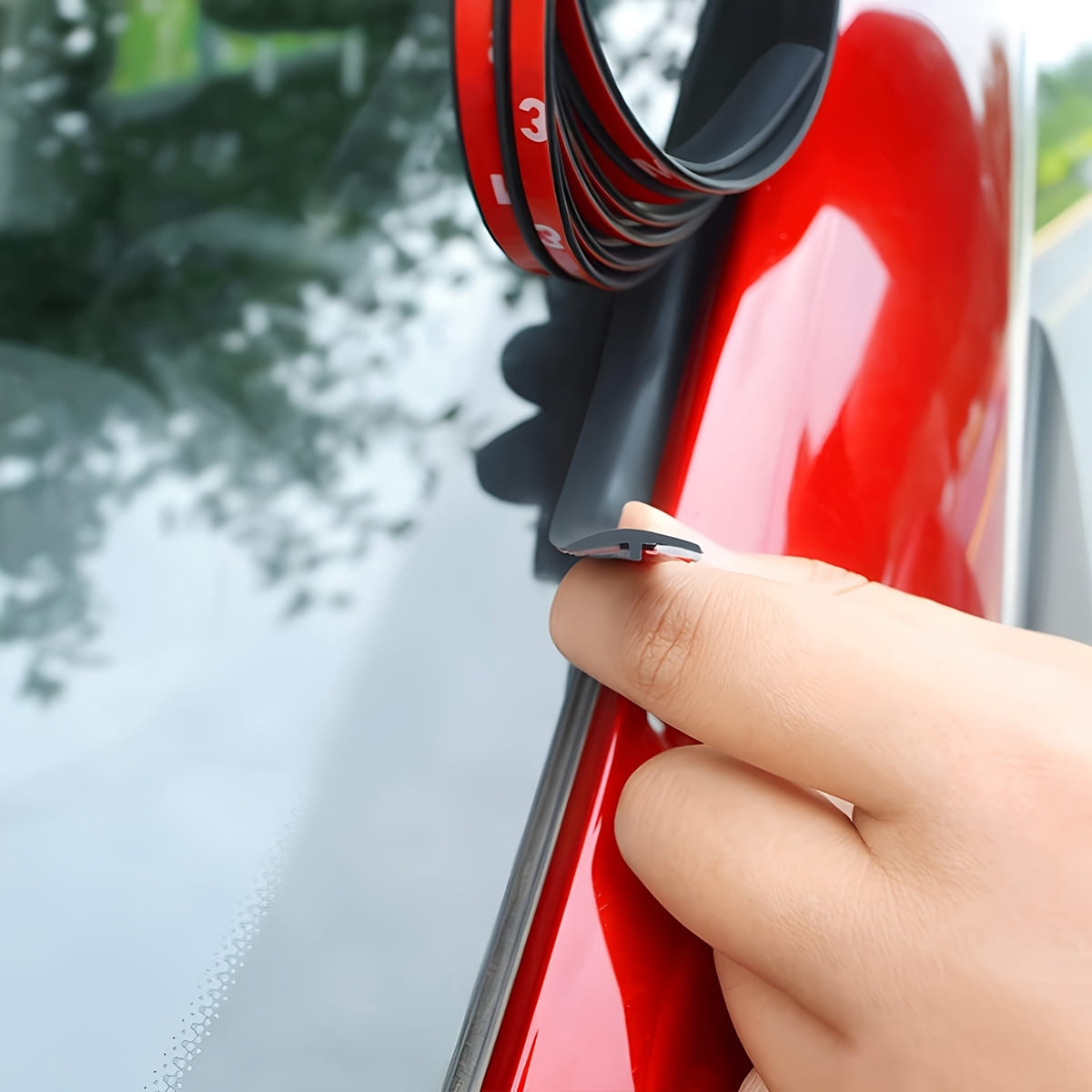 3pcs Premium Rubber Windshield T-Seal Strip, Total 30ft/354inch Windshield Trim Stripping Car Weatherstriping - Noise Reduction, High Quality, Vehicle Weatherproofing | for Car Windshield, Sunroof & Rear Window Sealant, Fits Most Cars