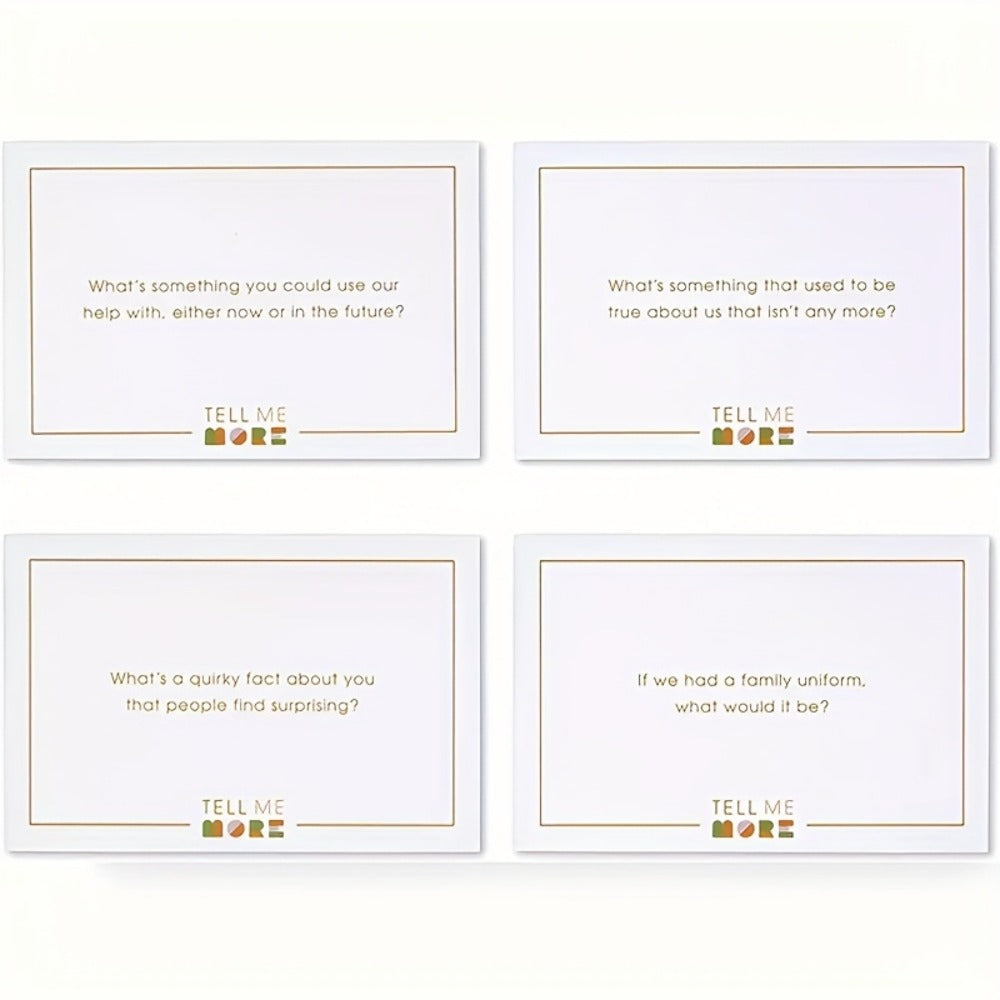 Tell Me More Conversation Card Game – Fun Icebreaker Question Cards for Friends, Family, Couples & Coworkers, Deep Talk Bonding Game for Game Night, Parties & Team Building