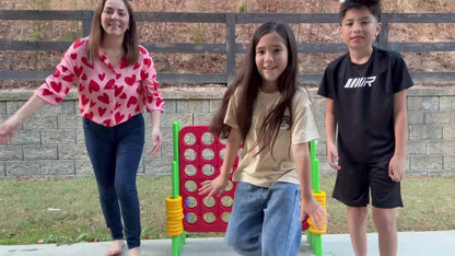 Height Adjustable Giant Connect 4 Game 33–37 Inch – Jumbo 4-in-a-Row Outdoor Yard Game with Quick Release Slider for Teens, Adults & Families, Indoor Outdoor BBQ Birthday Party Tailgate Game Set, Blue Red