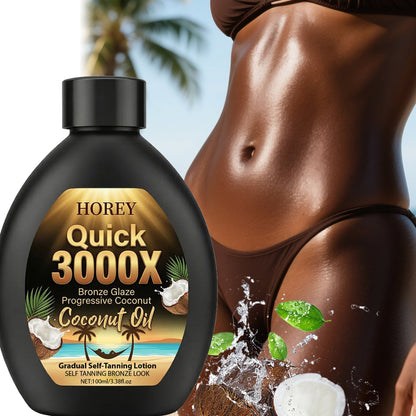 Self Tanning Lotion Coconut Extract Gradual Sunless Tanner 100ml - Natural Sun-Kissed Glow Streak-Free Moisturizing Body Lotion for Women Men All Skin Tones Year-Round Bronze Tan
