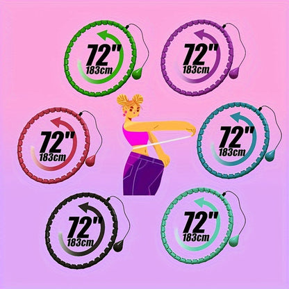 Weighted Hula Hoop for Adults – 36-Knot Gravity Fitness Circle, Adjustable Resistance, Detachable Design for Core Workouts, Waist Slimming & Strength Training, Home & Gym Use, Great Fitness Gift
