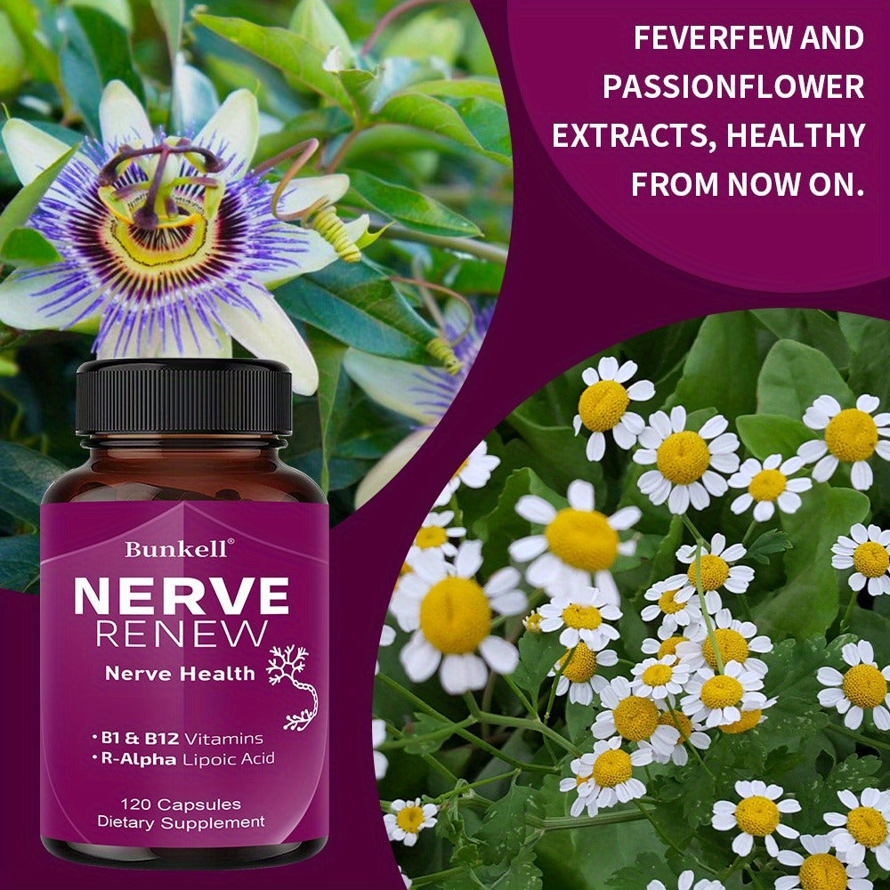 Neurohealth Supplement with Vitamins B1 & B12 – Brain, Nerve & Energy Support Premium Formula for Women & Men, 120 Capsules 60-Day Supply