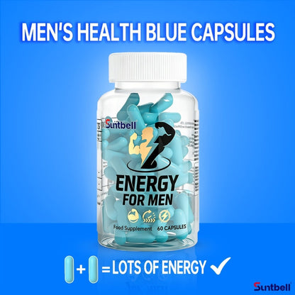 Men's Energy & Hormone Support Capsules 60ct – Horny Goat Weed, Tongkat Ali, Maca & L-Citrulline – Natural Vitality, Stamina & Performance Supplement for Men – Great Gift for Him