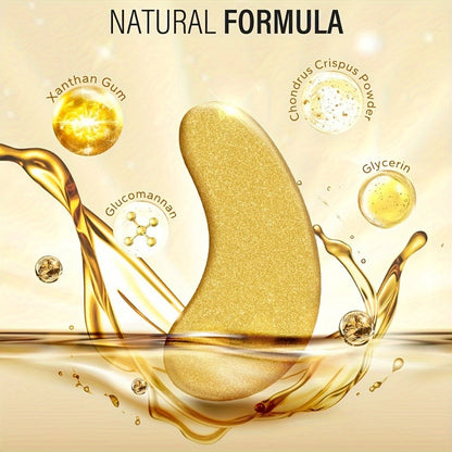 Gold Collagen Under Eye Patches 25 Pairs Gel Eye Masks — Hydrating Anti-Aging for Dark Circles Puffiness Swollen Eyes Fine Lines Deep Moisturizing Eye Treatment Women Men All Skin Types