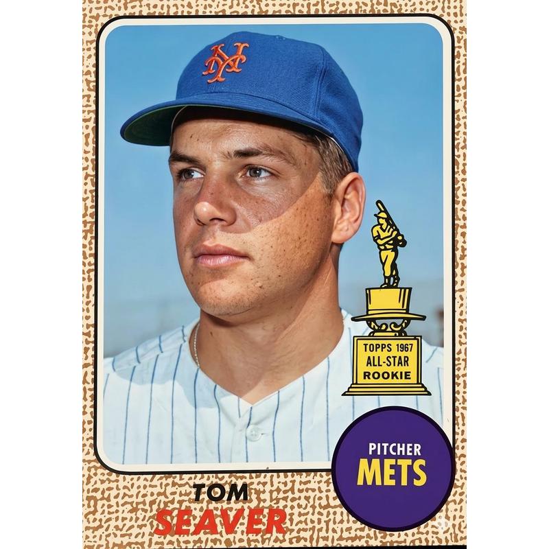 Vintage Baseball Card Mystery Slab 1968 Topps – 1 Random Authentic Card Encased | 598-Card Set Chase | Nolan Ryan RC Possible | Mickey Mantle, Hank Aaron & More | Collector Gift Box