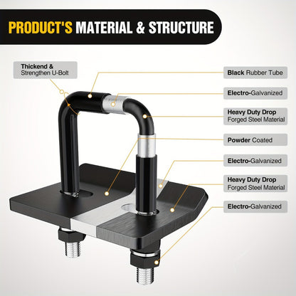 Trailer Hitch Tightener Anti Rattle Stabilizer 2 Inch Heavy Duty Steel U-Bolt with Rubber Cover Hitch Mount Wobble Eliminator for 2" Receiver - Multiple Colors