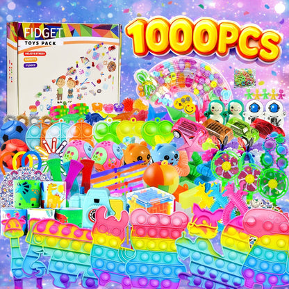 1000-1200 Piece Bulk Fidget Toys Party Favors – Assorted Mini Sensory Toys for Kids Classroom Prize Box Easter Egg Fillers Goodie Bag Stuffers Birthday Carnival Rewards