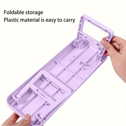 Folding Nail Armrest Hand Rest for Nail Technicians - Cushioned Wrist Support Pillow Bracket, Portable Manicure Table Stand, Professional Salon Nail Station Accessory, Pink White Purple