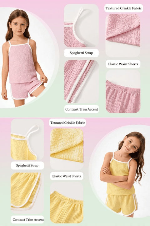 Baby Girl Casual Outfit Set - Sleeveless Summer