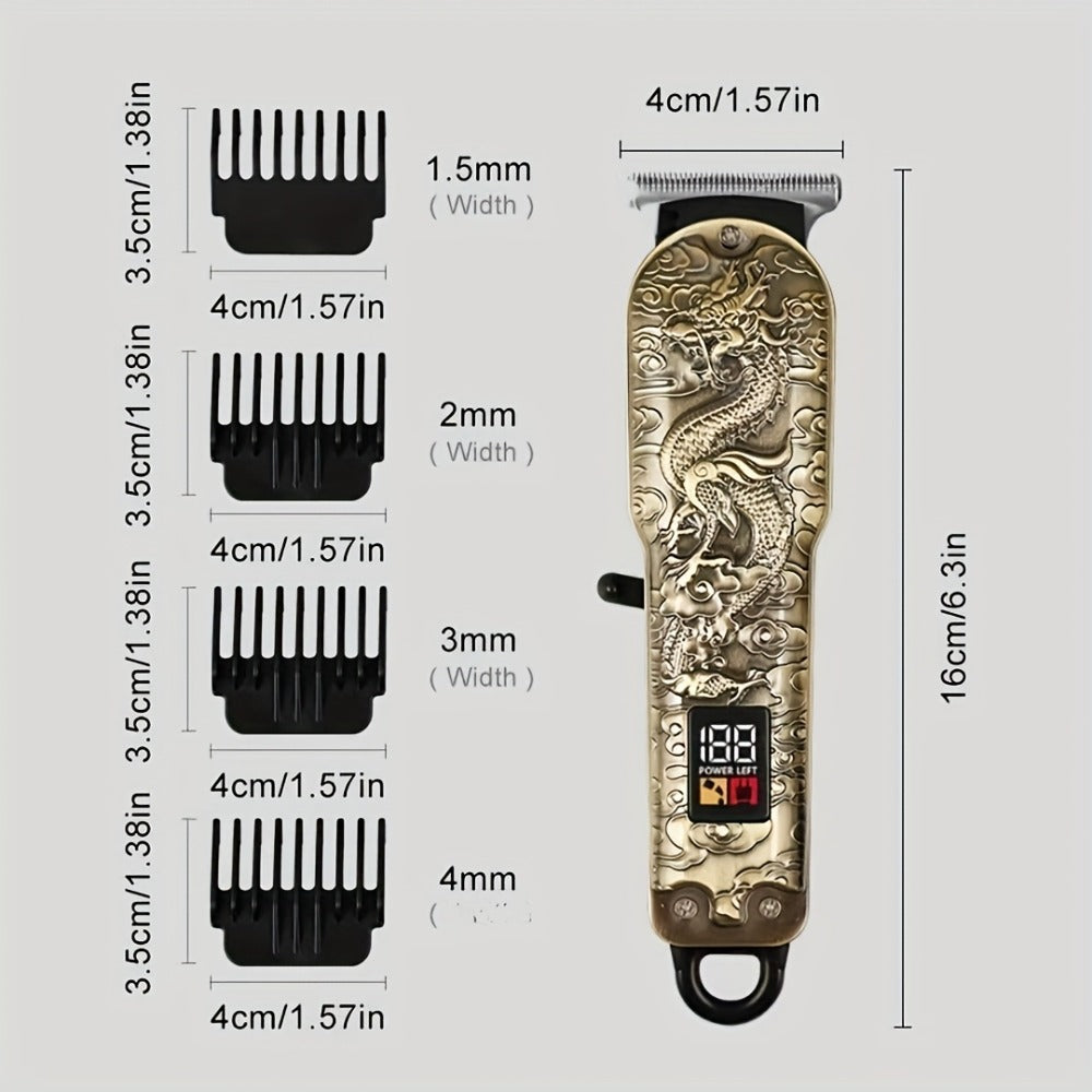 Professional Hair Clipper Set 9-Piece JH702 Electric Trimmer with Fashion Belt & Digital Display for Men & Women - Rechargeable Salon-Grade Grooming Kit Home Barber Gift