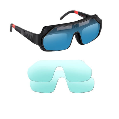 Auto-Darkening Welding Goggles True Color Lens – Anti-Glare Safety Glasses for TIG MIG MMA Plasma Welding, Photochromic Flame-Retardant Fiberglass Frame, Lightweight with Elastic Headband
