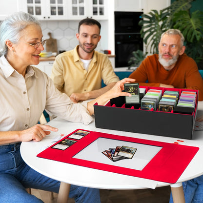 Trading Card Storage Box 5-Row 3900+ Capacity – Card Deck Case with 48 Colorful Dividers & 5 Foam Supporters for MTG Commander Yu-Gi-Oh Pokemon TCG Sports Cards