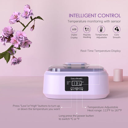 Paraffin Wax Warmer Kit 3000ml Touchscreen for Hands & Feet – Includes 6 Packs Refill Wax, Hot Wax Spa Bath for Arthritis Pain Relief & Deep Skin Moisturizing, Home Salon Use Purple Pink White Green Black