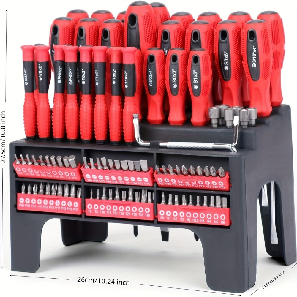 Magnetic Screwdriver Set 100/118/126-Piece – Insulated Chrome Vanadium Bits with Ratchet, Precision & Torx Drivers, Non-Slip Handles, Organized Storage Case for Electronics, Auto & DIY Repair