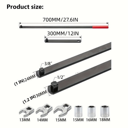 8pcs Professional Automotive Serpentine Belt Tool Set, Universal 3/8" 1/2" Drive Serpentine Belt Adjust Tightener Wrench Tool Set, Idler Pulley Adjuster Wrench, Easy To Install, Automotive Belt Removal And Installation Kit For Car Engine Repair