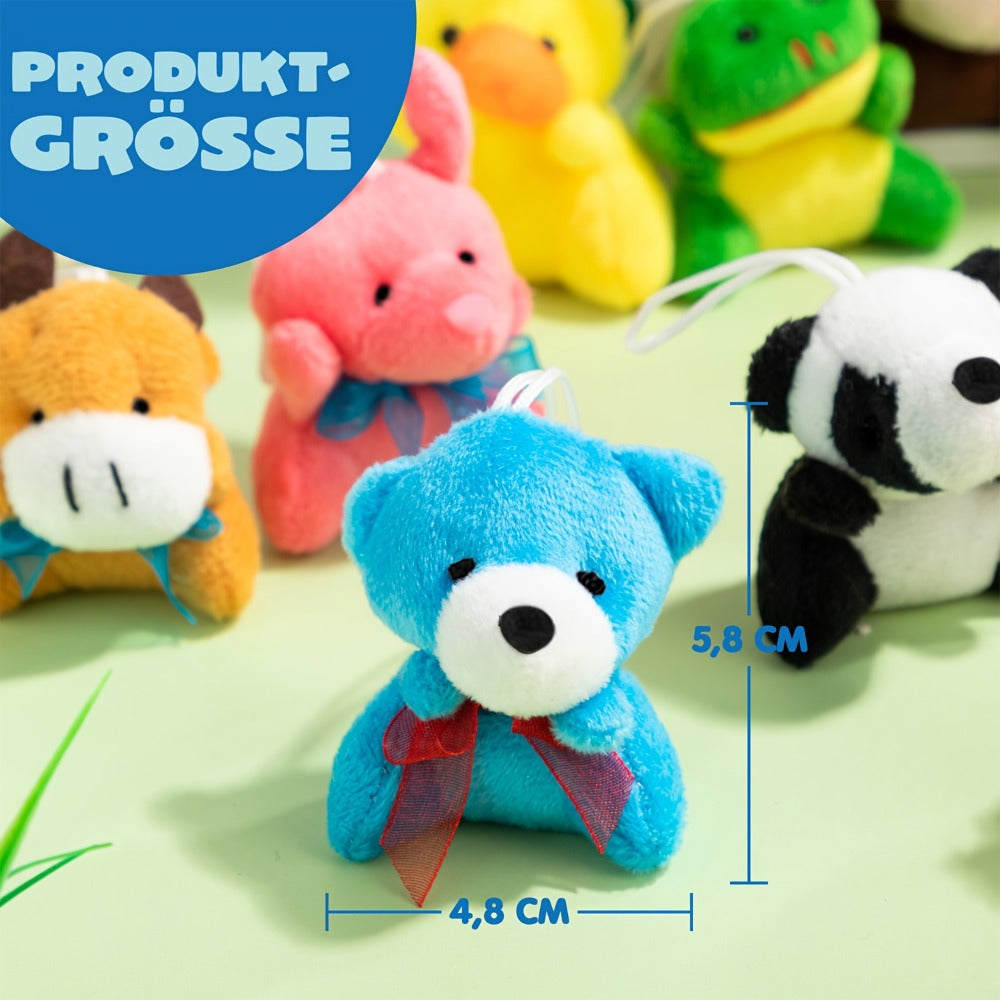 36 Pack Mini Stuffed Animals Bulk — 3 Inch Animal Plush Toys with Keychain 36 Unique Designs, Party Favors for Kids Birthday Carnival Prizes Pinata Fillers Goody Bag Stuffers Classroom Rewards