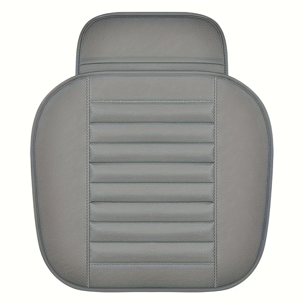 2pcs Premium Car PU Leather Car Seat Cover Pads, Car Half-wrapped Seat Protectors with Non-slip Bottom, Breathable Sponge Filled Car Seat Front Row Protectors, Suitable for Most Vehicles