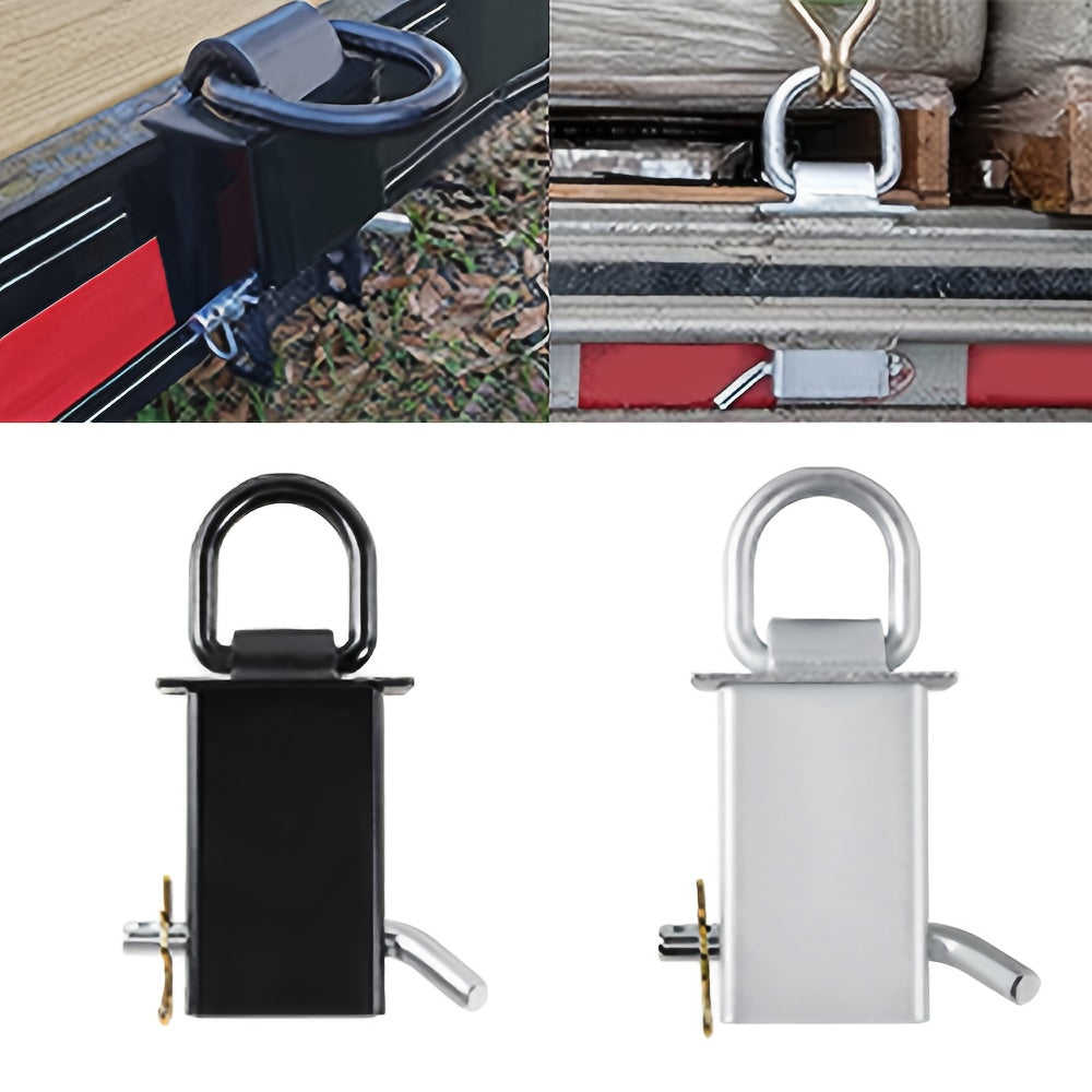 4/6/8/12/16 Pack 16200lbs Adjustable Heavy Duty Stakes, Stainless Steel Heavy-Duty Adjustable Stake Pocket D-Ring - 16200lbs Capacity, 4 Pin Holes For Precision Fit, Removable Stake Pocket D-Ring Tie Downs Utility For Flatbed Trucks Trailers