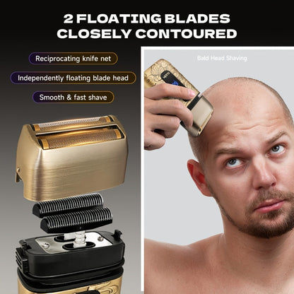 Cordless Electric Foil Shaver Grooming Kit for Men with Barber Shears Beard Mustache Trimmer Bald Head Razor Haircutting Set Father's Day Birthday Gift for Dad Husband