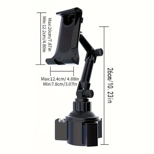 1pc Durable Car Cup Holder Multi-functional Mount for Tablets and Phones- Adjustable Angle