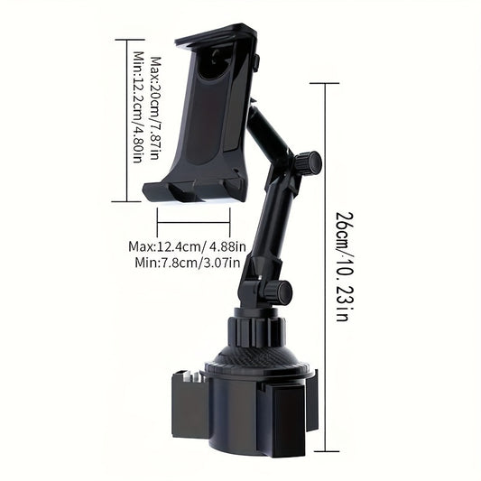 1pc Durable Car Cup Holder Multi-functional Mount for Tablets and Phones- Adjustable Angle