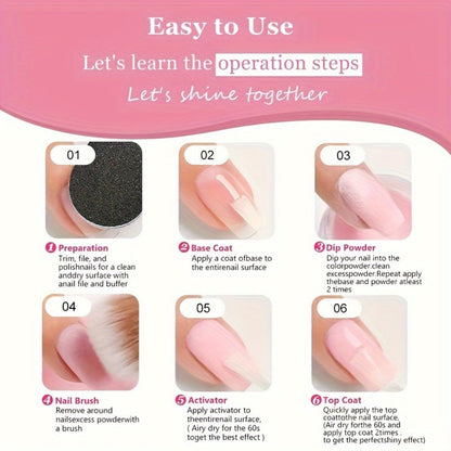 Sparkling Glitter Dip Powder Nail Set 33Pcs with Activator & Primer – 20 Colors No Lamp Needed for French Manicure Salon-Quality Home Use Nail Gift for Women