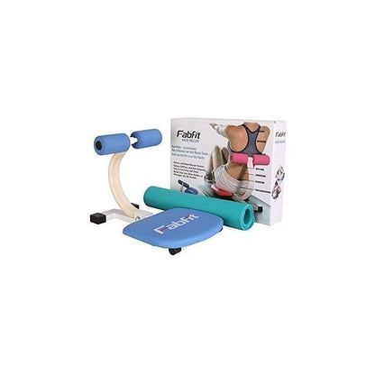 Ab Crunch Trainer Machine with Back Massager Roller Dual Resistance Sit-Up Assistant Lower Back Support Includes Yoga Mat Workout Guide Home Gym Fitness Gift
